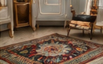 Kashmiri rug on a polished floor